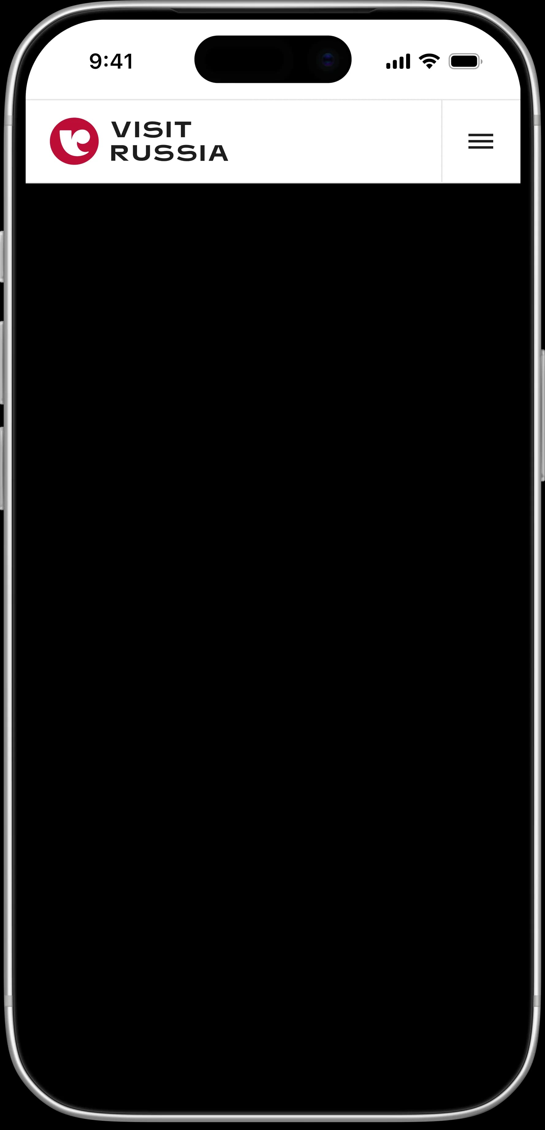 Mobile preview of the VisitRussia travel planner app