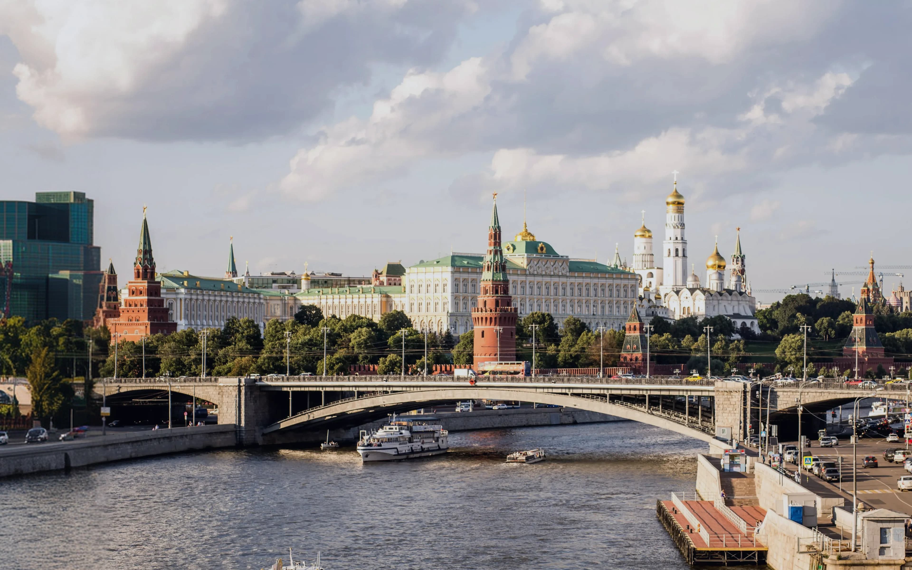 Moscow cityscape aerial view